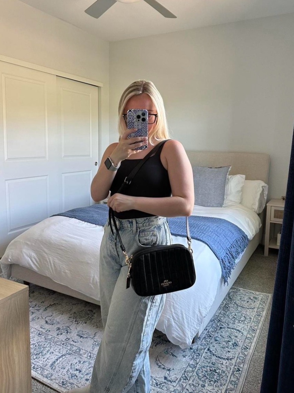 Coach Black Quilted Bag with Gold Hardware